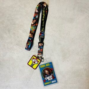 Child's Play 2 Chucky Doll ID Lanyard Badge Holder Sorry Jack, Chucky’s Back